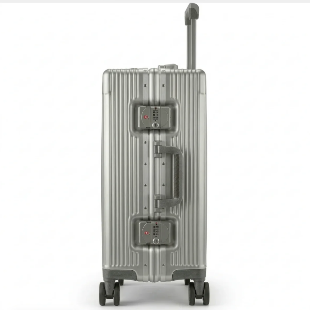 Valise Cabine Premium Aluminium avec Ouverture Frontale & Port USB