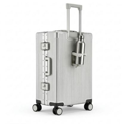Valise Cabine Premium Aluminium avec Ouverture Frontale & Port USB