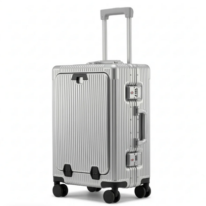 Valise Cabine Premium Aluminium avec Ouverture Frontale & Port USB